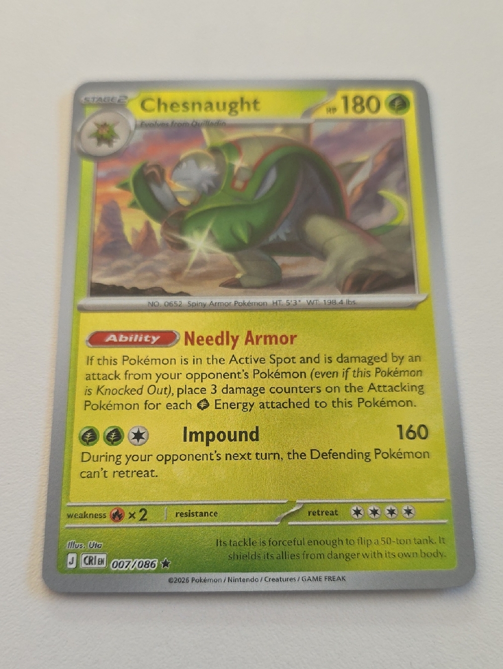 Pokemon Chesnaught Trading Card